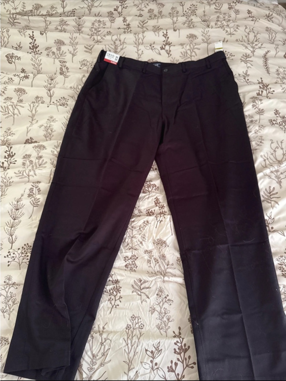 Izod Black Men's Dress Pants - Flat Front